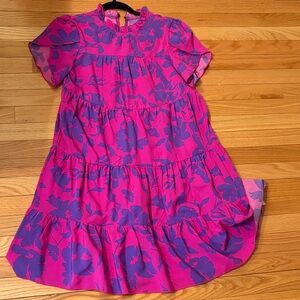 Pink and Purple Floral Dress